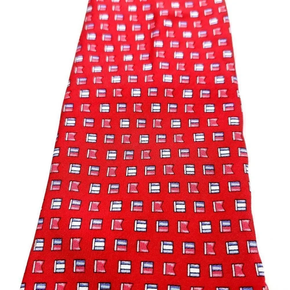 Vineyard Vines Silk‎ Tie Red Print Jamie Boeckel Custom Collection